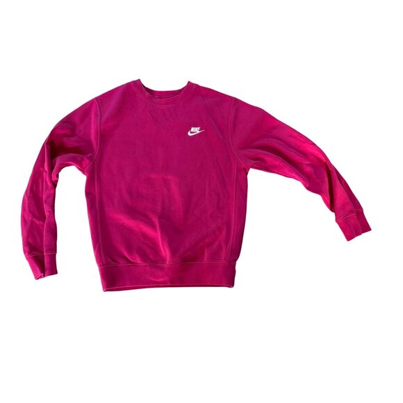 Nike Mens XS Fuchsia Crewneck Sweatshirt Pink Casual Pullover - Picture 1 of 9